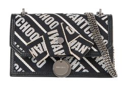 I Want Choo Crossbody, Canvas/Leather, Black/White, 1G7LQT, 2*